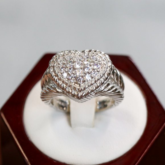 Judith Ripka Jewelry - Judith Ripka Sterling Diamonique Pave Heart Ring